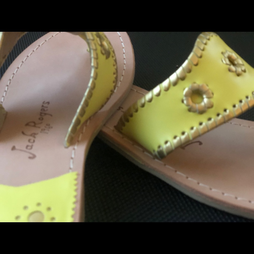 Jack Rogers Hollis Lemon Chiffon/Gold sandals